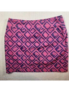 EP Sport Womens Pink‎ Purple Diamond Print Golf Skort Size Medium Activewear